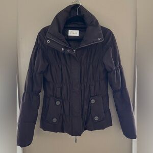 Elegant Women's Dark Brown Puffer Jacket